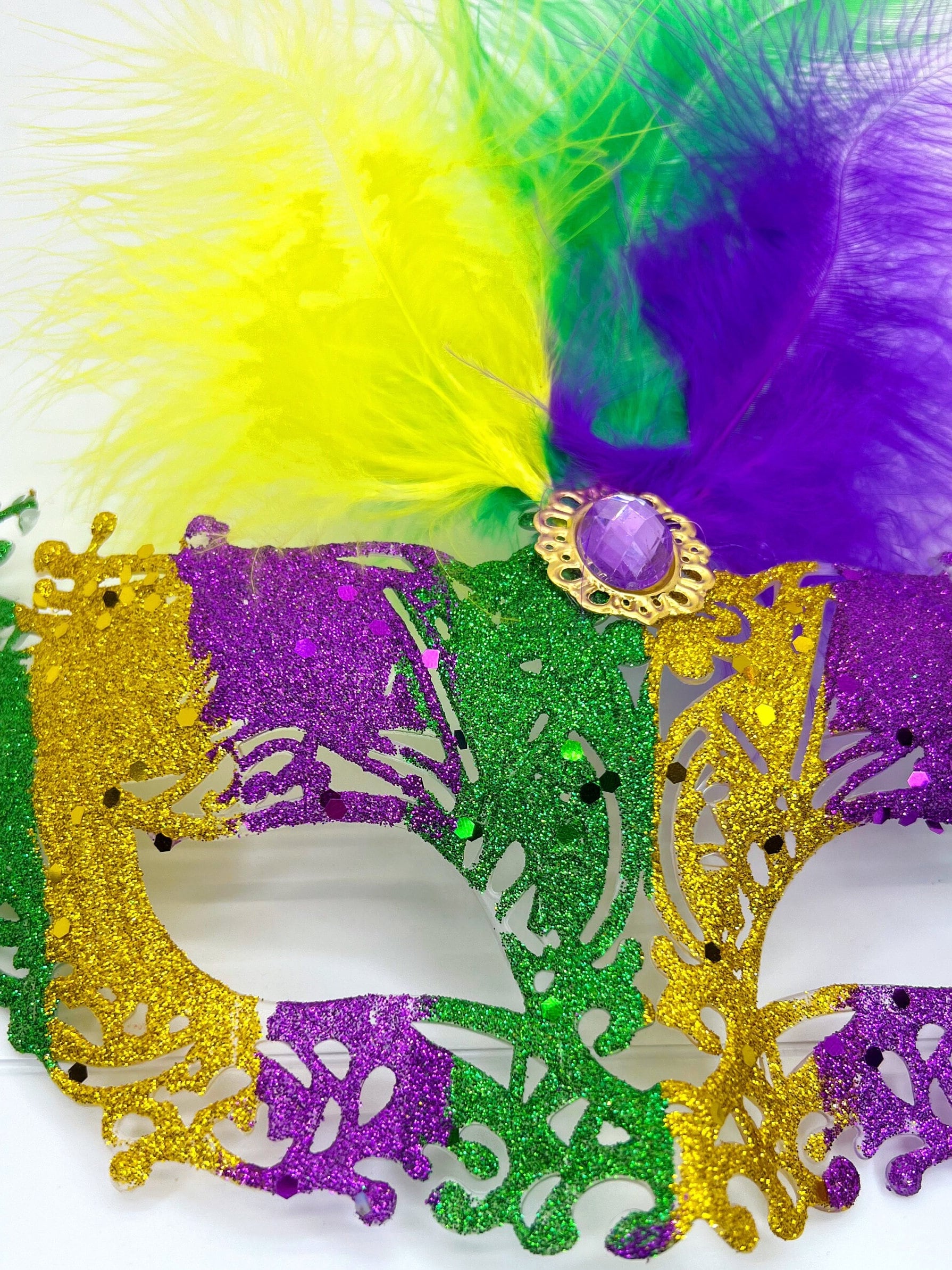 Mardi Gras Mask, Mardi Gras Masquerade, Masquerading Mask, NOLA, Purple Green Gold, Mardi Gras, Parade Outfit, Masquerade Ball, Glitter Mask