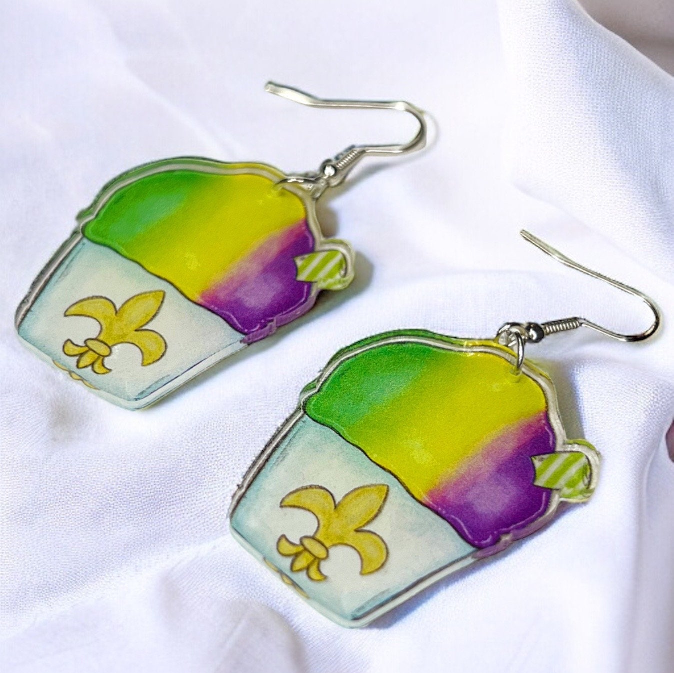 Mardi Gras Snowball Earrings – Sweet & Festive Dangles! - Rhythms of Grace Creative