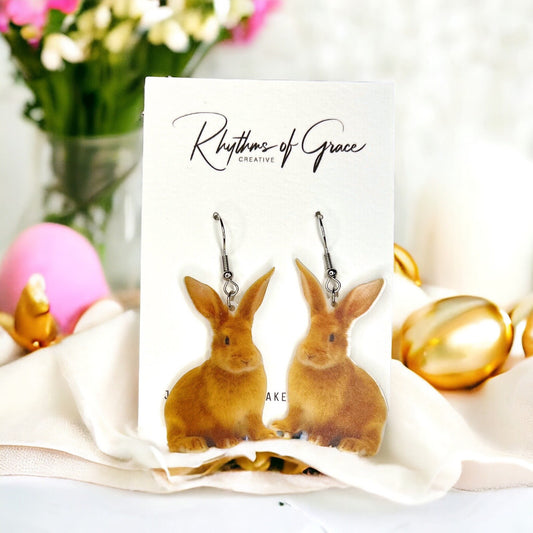 Rabbit Earrings - Happy Easter, Easter Bunny, Easter Accessories, Easter Egg, Easter Accessories, Easter Basket, Easter Hunt, Rabbit Jewelry
