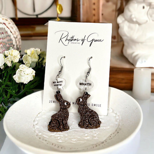 Easter Earrings - Happy Easter, Easter Bunny, Easter Accessories, Easter Egg, Easter Accessories, Easter Basket, Chocolate Rabbit, Funny