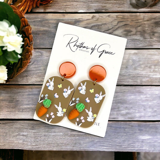 Easter Joy in Every Drop: Adorable Bunny & Carrot Earrings! - Rhythms of Grace Creative