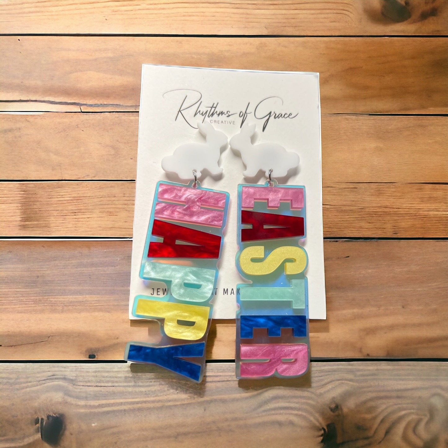 Hop Into Style: Vibrant Happy Easter Bunny Dangle Earrings! - Rhythms of Grace Creative