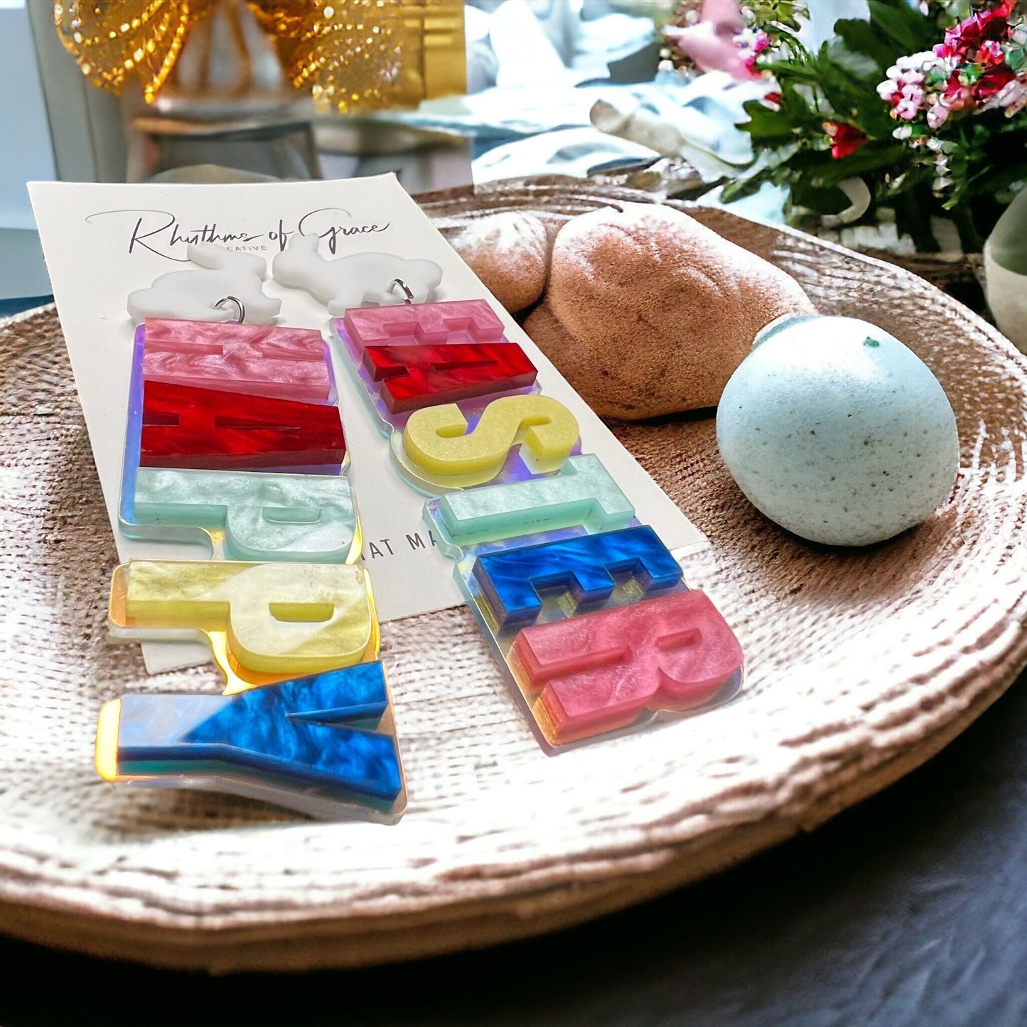Hop Into Style: Vibrant Happy Easter Bunny Dangle Earrings! - Rhythms of Grace Creative