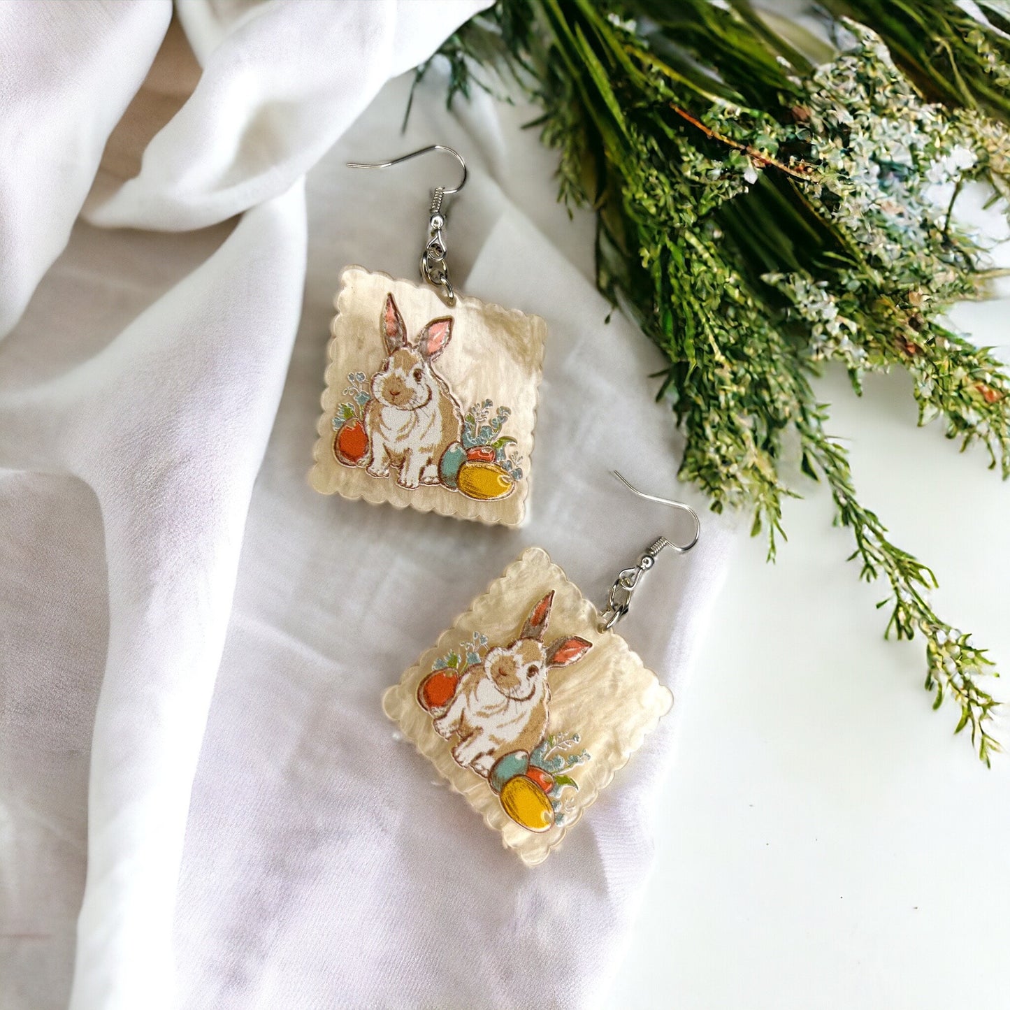 Hoppy Easter Vibes: Adorable Neutral Bunny Earrings for a Chic Spring Look! - Rhythms of Grace Creative