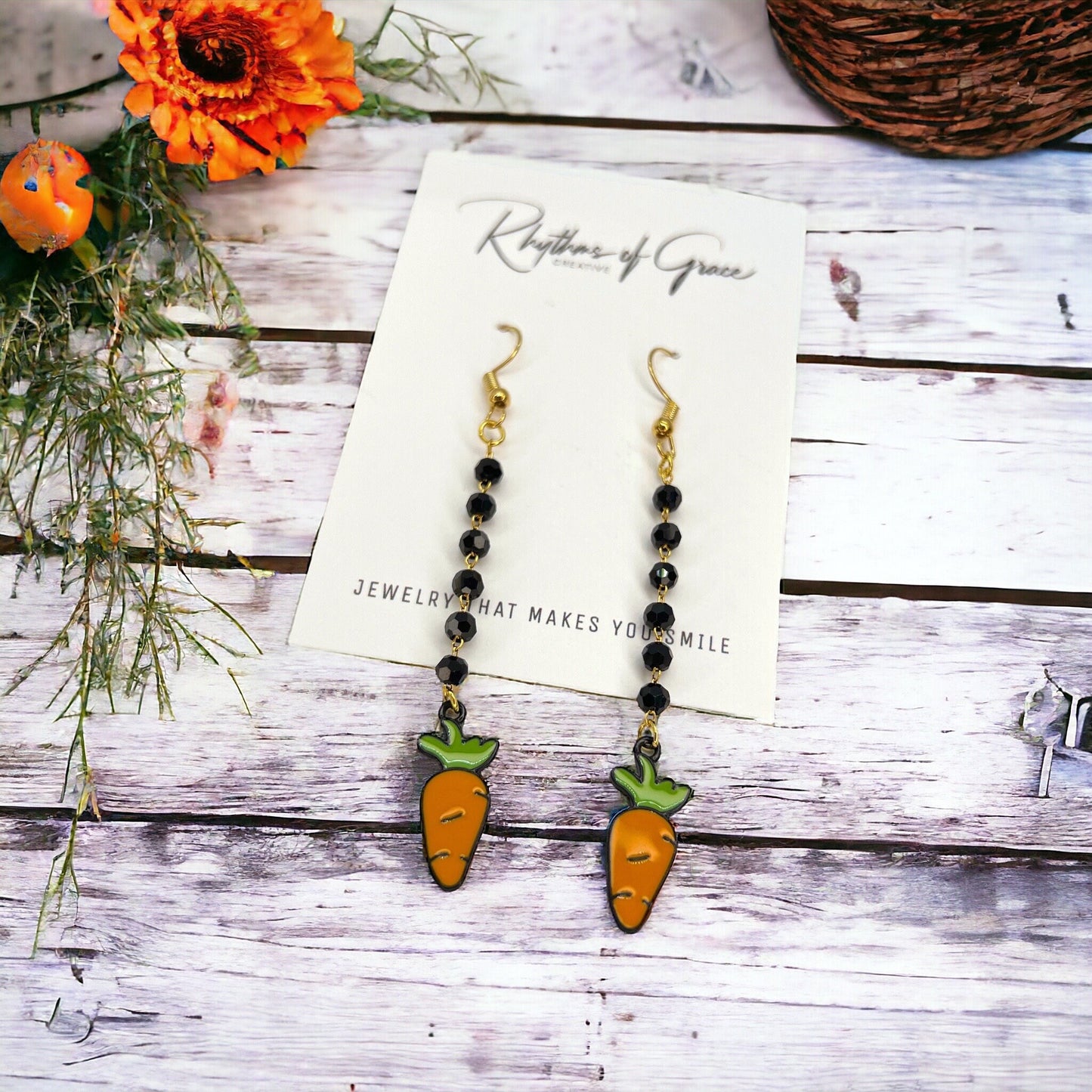 Hop Into Style: Whimsical Carrot Dangle Earrings for Easter Fun! - Rhythms of Grace Creative