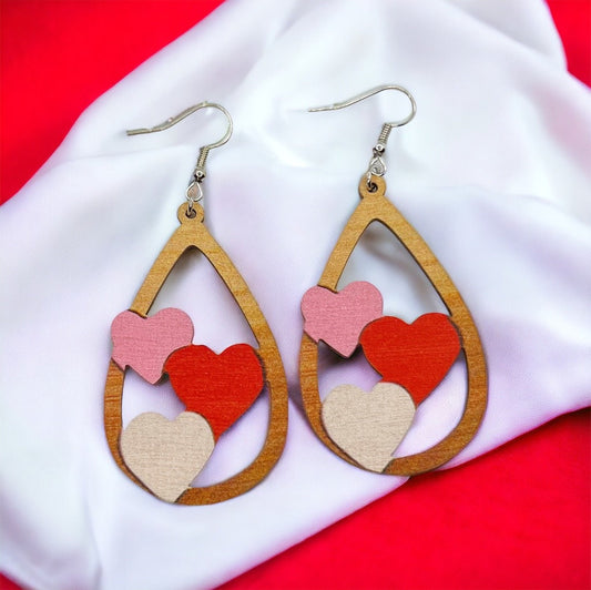 Valentine’s Day Earrings - Pink Earrings, Valentine’s Earrings, Love Earrings, Heart Accessories, Happy Valentine’s Day, Pink Hearts