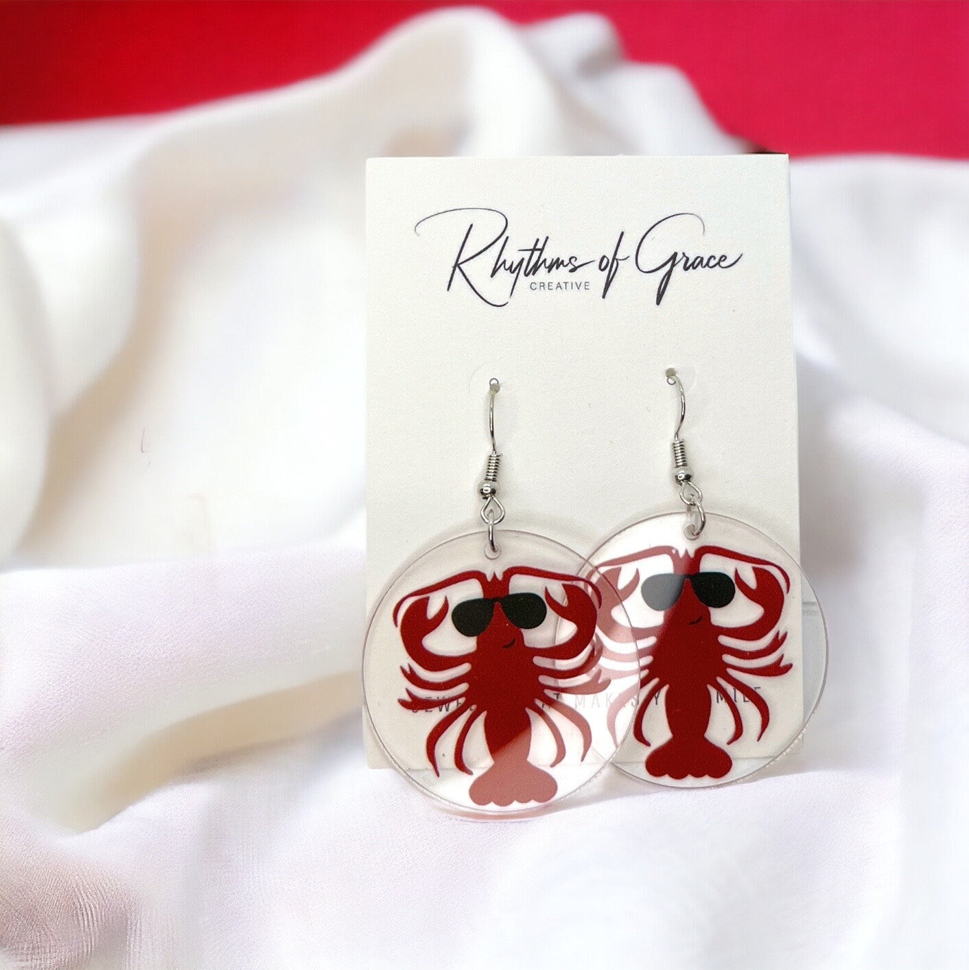 Crawfish Earrings - Add a Splash of Cajun Charm to Your Style! 🦞 - Rhythms of Grace Creative
