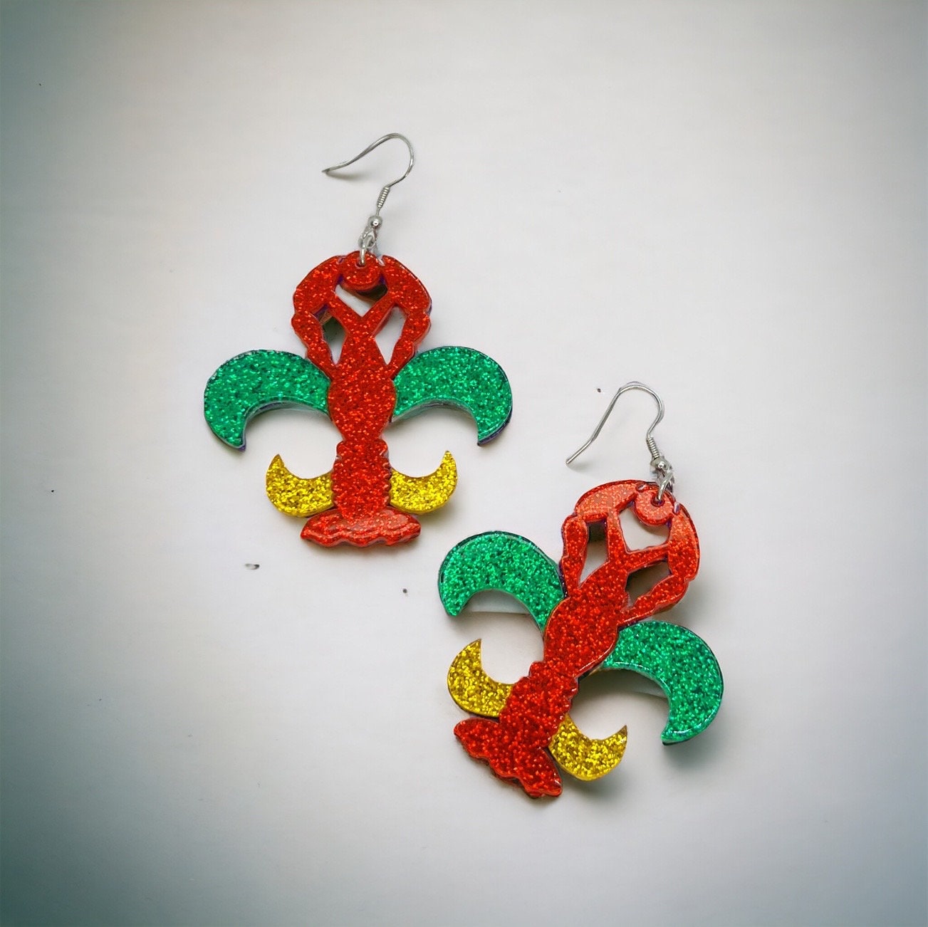 Dive into the Cajun Spirit with Fleur de Lis Crawfish Earrings! - Rhythms of Grace Creative
