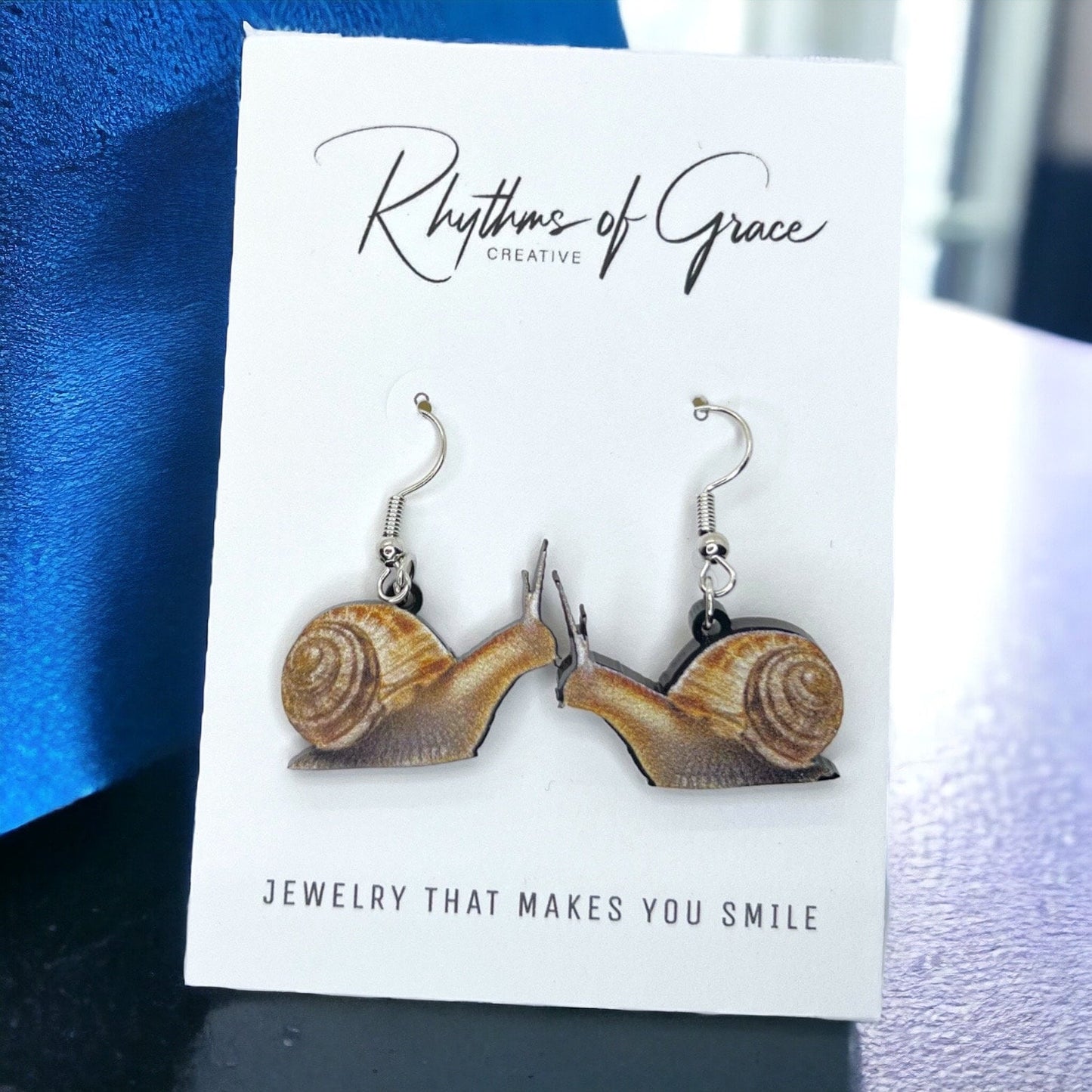 Snail Earrings - Snail Jewelry, Handmade Earrings, Handmade Jewelry, Animal Earrings, Animal Jewelry, Snail Design, Snail Shell, Slime
