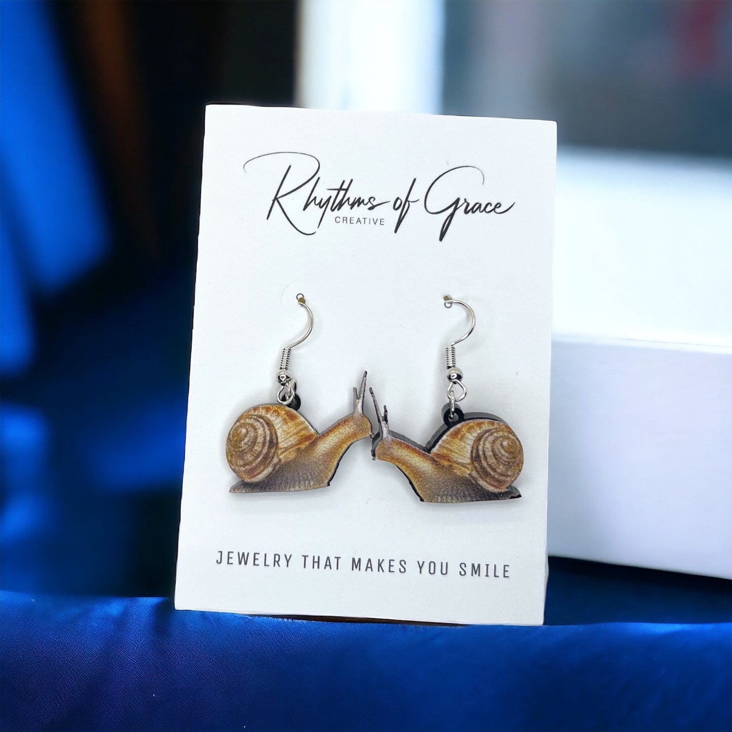 Snail Earrings - Snail Jewelry, Handmade Earrings, Handmade Jewelry, Animal Earrings, Animal Jewelry, Snail Design, Snail Shell, Slime