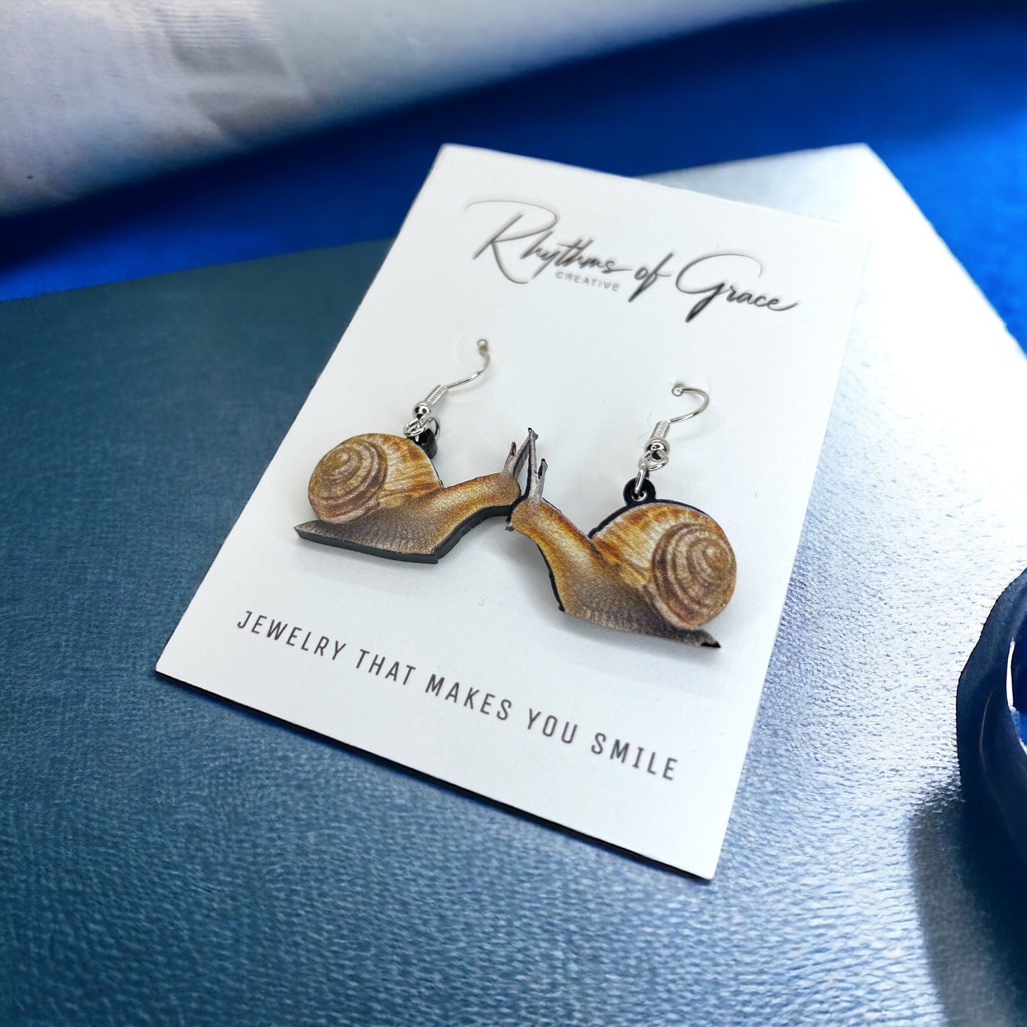 Snail Earrings - Snail Jewelry, Handmade Earrings, Handmade Jewelry, Animal Earrings, Animal Jewelry, Snail Design, Snail Shell, Slime