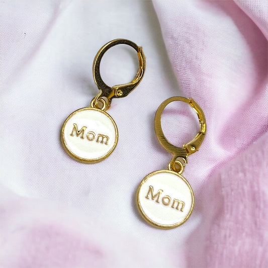 Mom Hoop Earrings, Handmade Earrings, Baby Shower, New Mom, Mother’s Day, Mom Earrings, Mama Earrings, Pregnancy Announcement, Gender Reveal