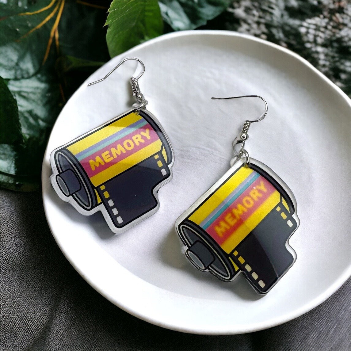 Film Earrings - Photographer Gift, Handmade Earrings, Retro Camera, Photography Accessories, Polaroid Camera, Camera Film, Memories