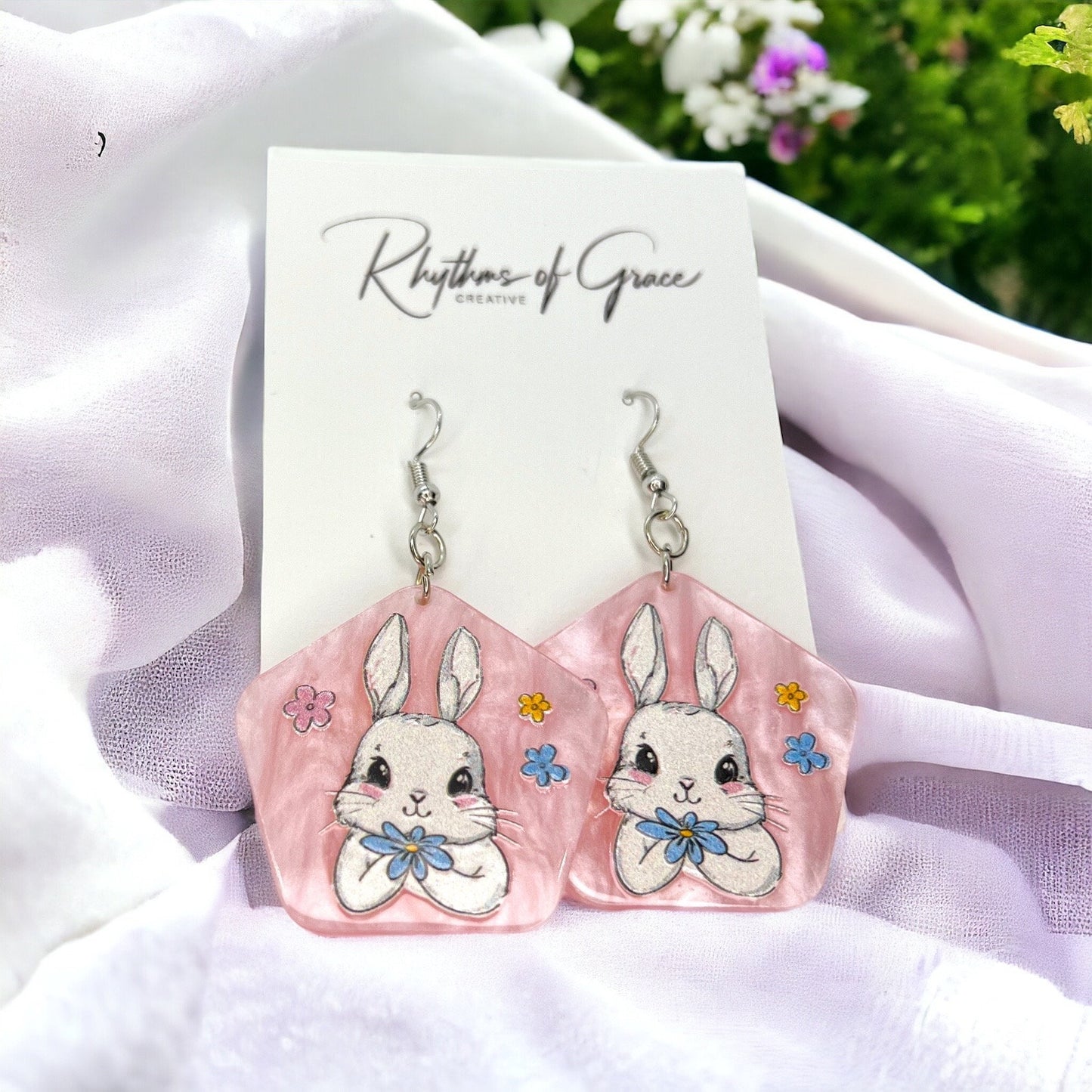 Hop into Style with Our Adorable Pink Bunny Earrings! - Rhythms of Grace Creative