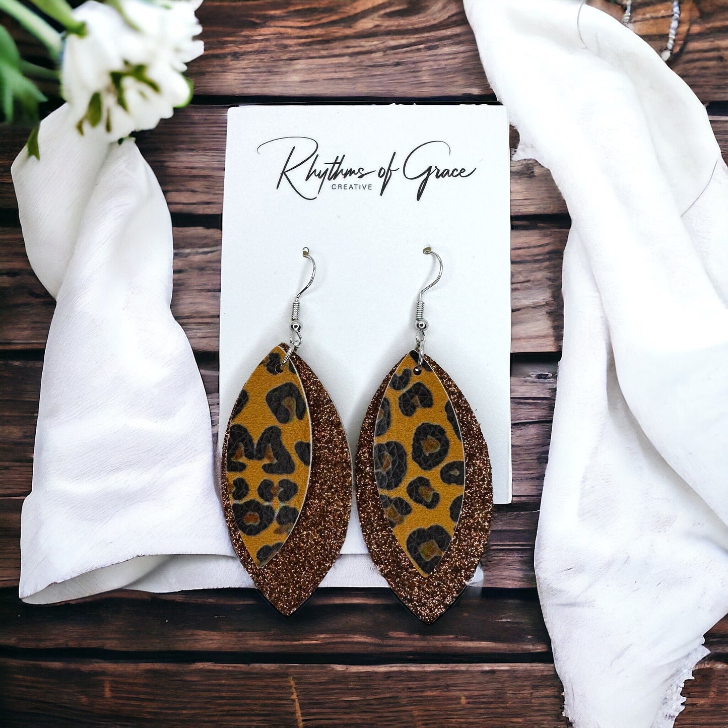 Animal Print Earrings - Brown Earrings, Dangle Earrings, Boho Earrings, Boho Chic, Boho Style, Bohemian Earrings, Bohemian Accessories