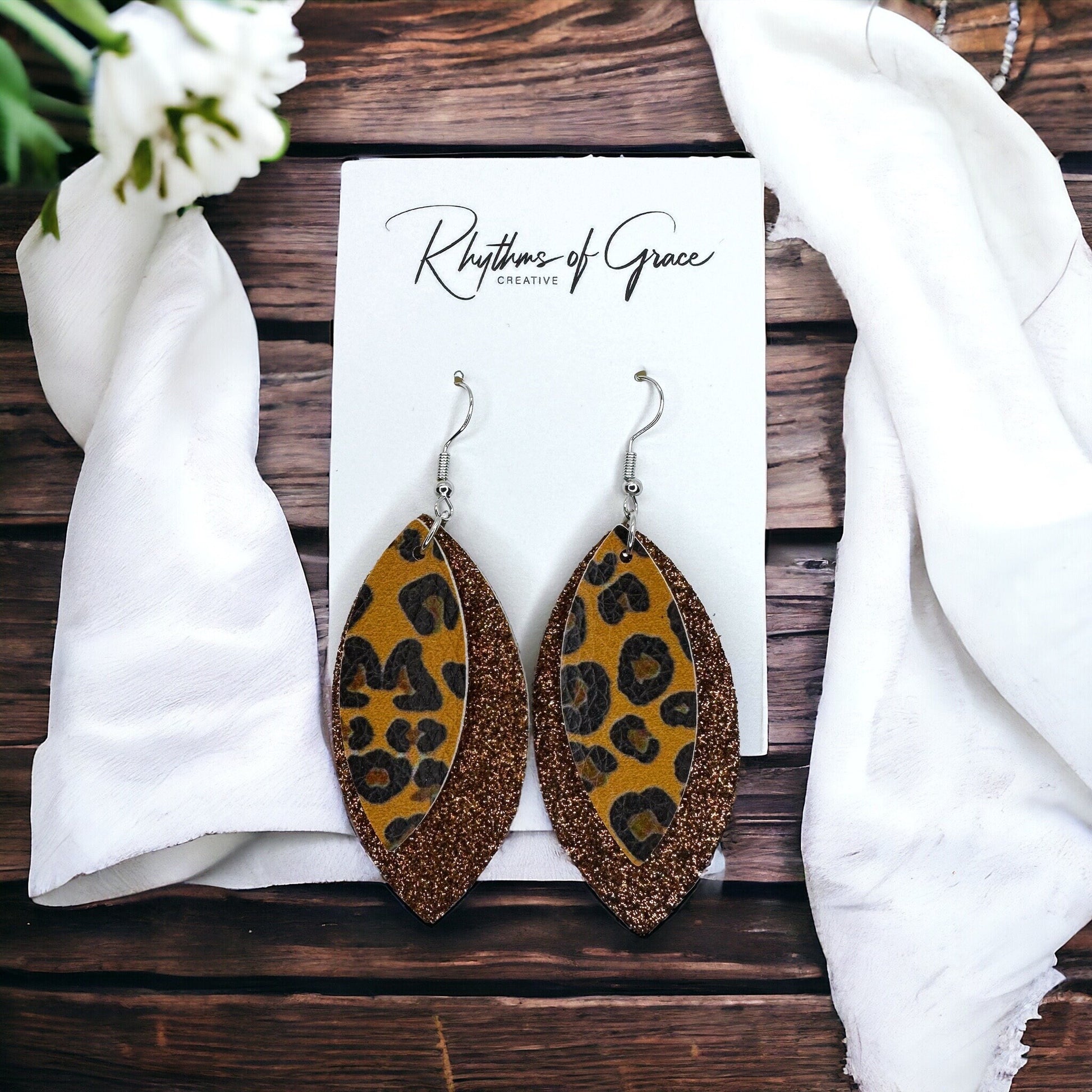 Animal Print Earrings - Brown Earrings, Dangle Earrings, Boho Earrings, Boho Chic, Boho Style, Bohemian Earrings, Bohemian Accessories