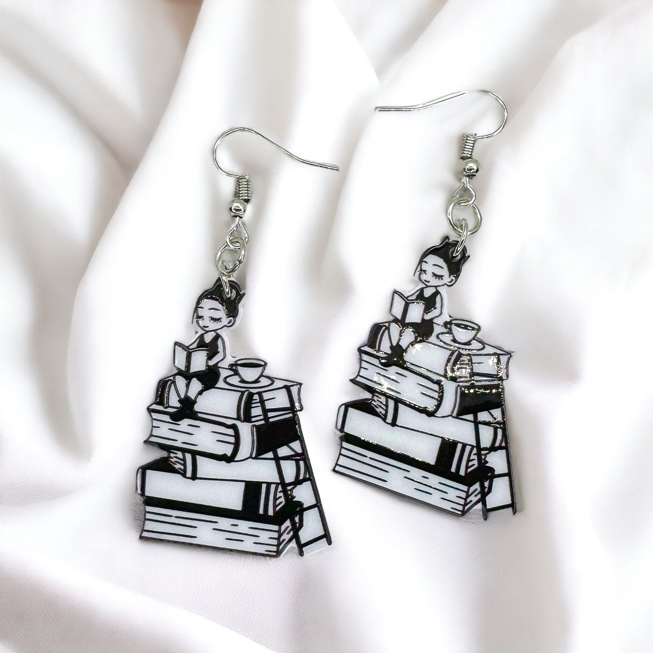 Librarian Earrings - Teacher Earrings, Book Club, Book Club Earrings, Handmade Earrings, Librarian Jewelry, Writer Gift, Author, Writing