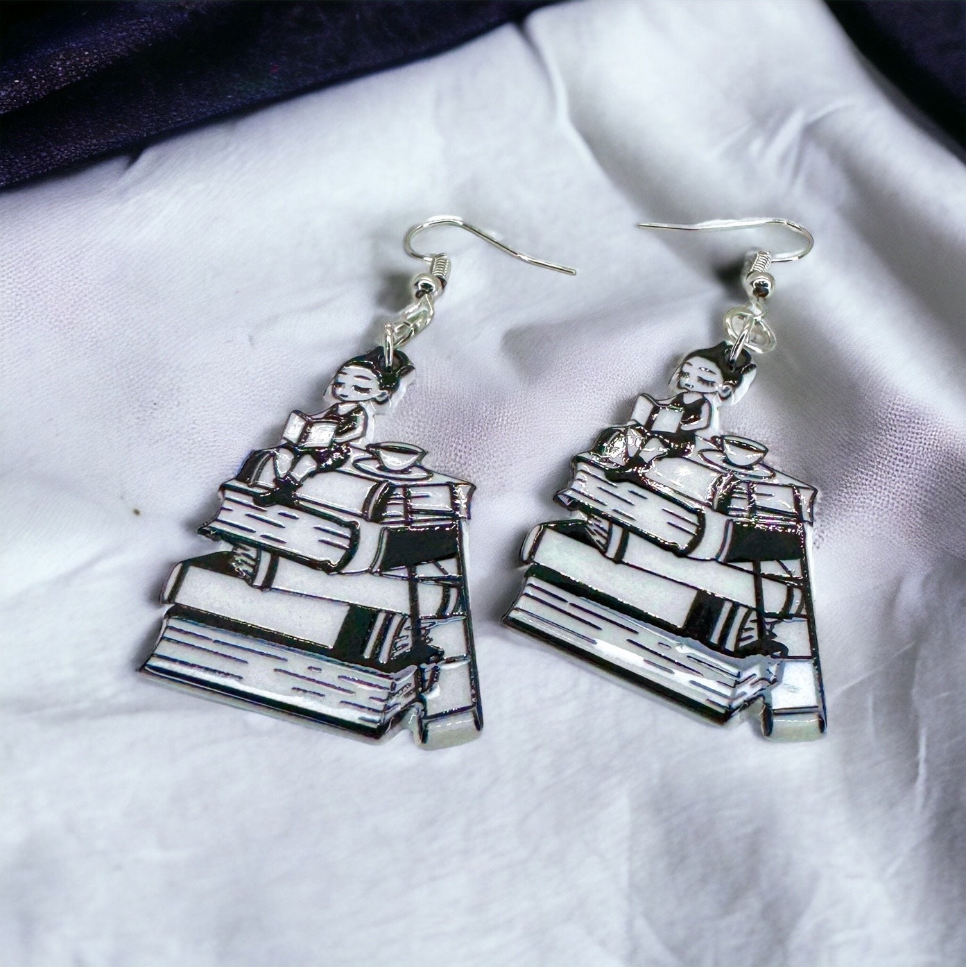 Librarian Earrings - Teacher Earrings, Book Club, Book Club Earrings, Handmade Earrings, Librarian Jewelry, Writer Gift, Author, Writing