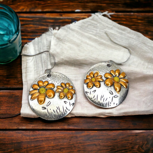 Boho Chic Earrings - Neutral Jewelry, Dangle Earrings, Boho Chic, Boho Style, Bohemian Earrings, Bohemian Style, Handmade Earrings, Flower