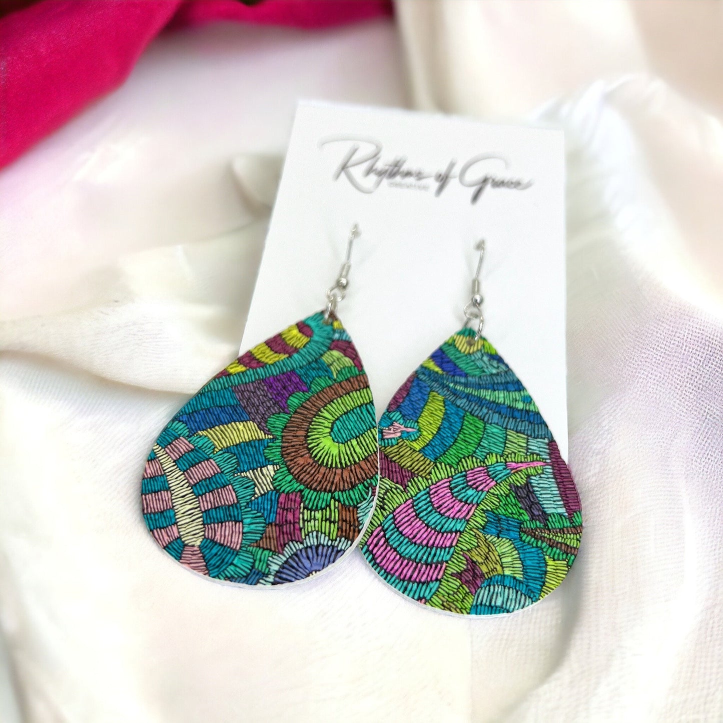 Paisley Earrings - Neutral Jewelry, Dangle Earrings, Boho Chic, Boho Style, Bohemian Earrings, Bohemian Style, Handmade Earrings, Colorful