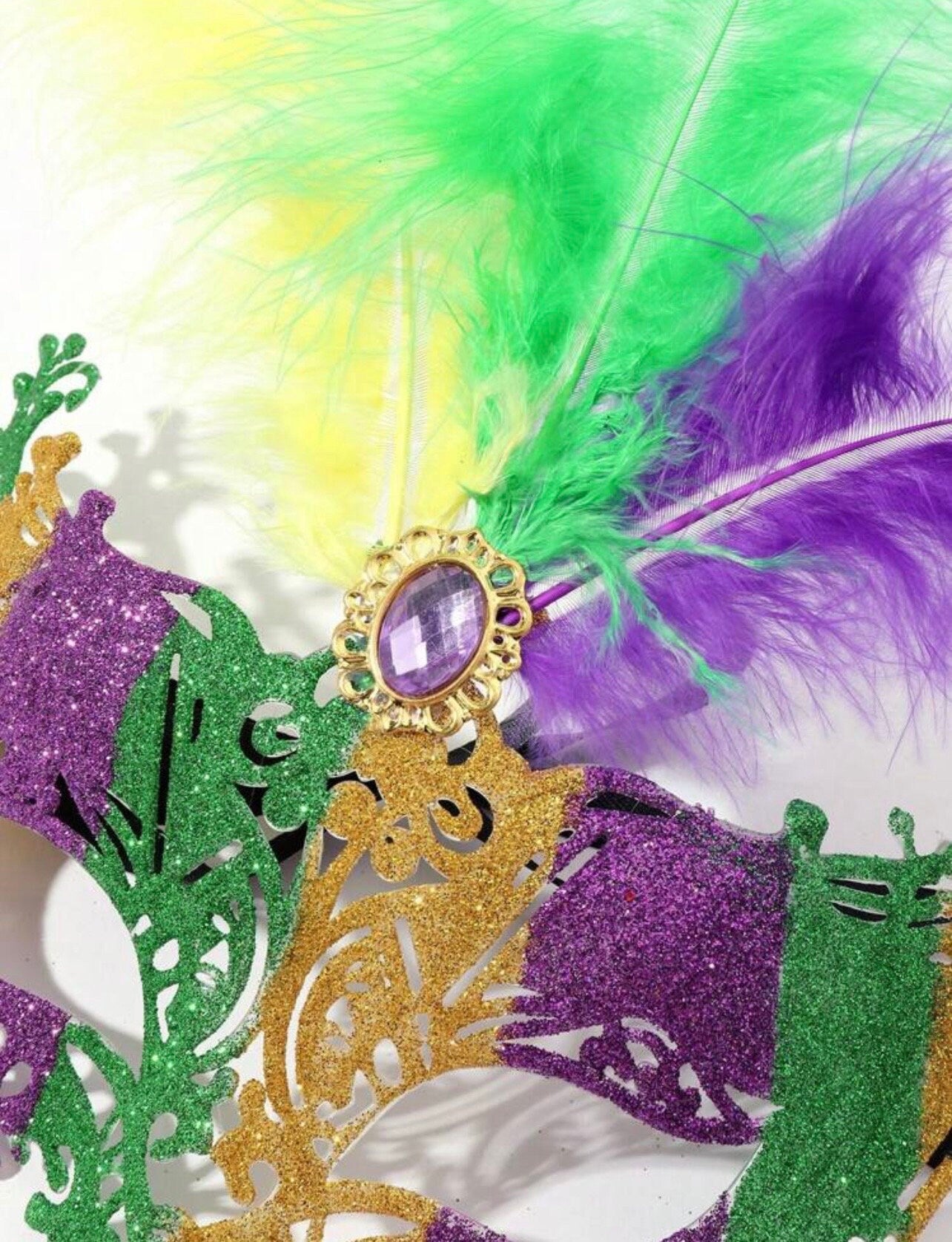 Mardi Gras Masquerade Mask - Mardi Gras Ball, New Orleans, NOLA, Purple Green Gold, Mardi Gras, Parade Outfit, Glitter Mask, Masquerade Ball