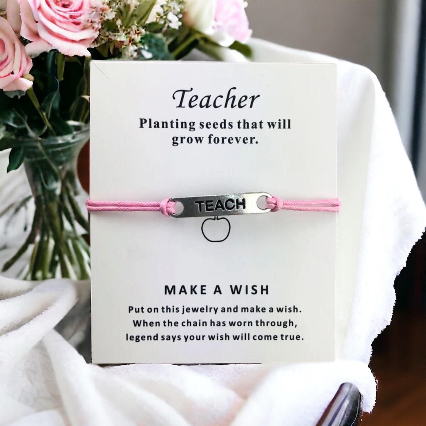 Teacher Bracelet - Friendship Bracelet, Teacher Appreciation, Appreciation Gift, New Teacher, End of Year, 100 Days of School, Teaching