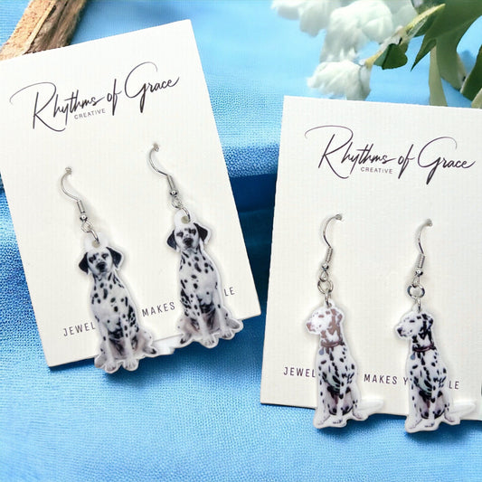 Dalmatian Dazzle: Adorable Dog Mom Earrings! 🐾 - Rhythms of Grace Creative