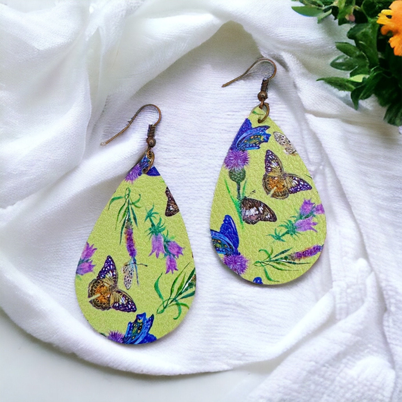 Butterfly Earrings - Easter Earrings, Handmade Earrings, Butterfly Jewelry, Butterfly Accessories, Floral Accessories, Easter Accessories