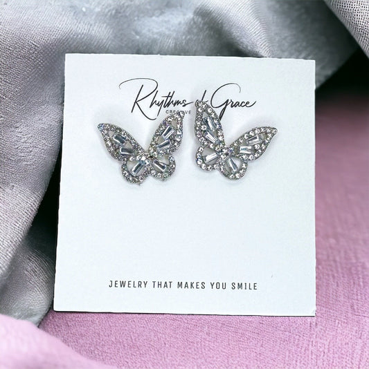Butterfly Earrings - Easter Earrings, Handmade Earrings, Butterfly Jewelry, Butterfly Accessories, Bitterfly Studs, Monarch Butterfly