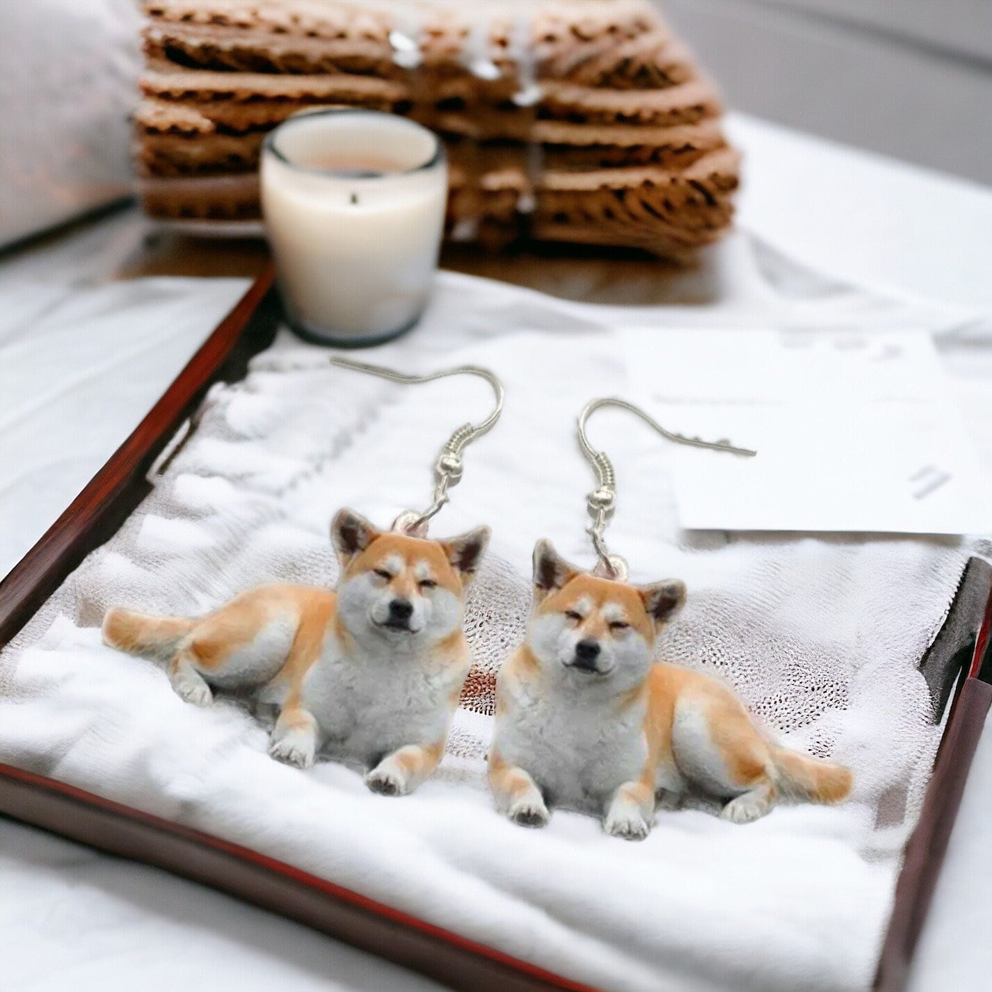 Shiba Inu Earrings - Japanese Akita, Dog Earrings, Dog Jewelry, Dog Mom, Japanese Shiba Inu, Dog Accessories, Furbaby, Shiba Inu Gift