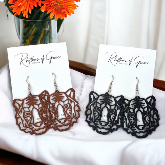 Tiger Earrings - Tiger Jewelry, Handmade Earrings, Handmade Jewelry, Animal Earrings, Tiger Football, Animal Jewelry, Tigers, Tiger Costume