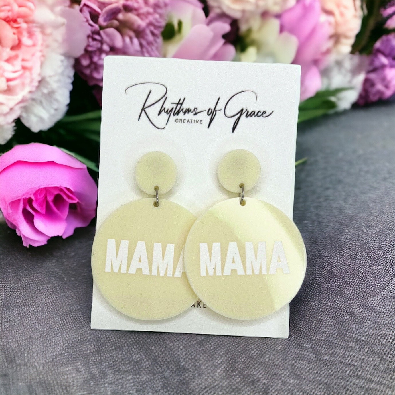 MAMA Earrings - Handmade Earrings, Baby Shower, New Mom, Mother’s Day, Mom Earrings, Momma Earrings, Pregnancy Announcement, Gender Reveal