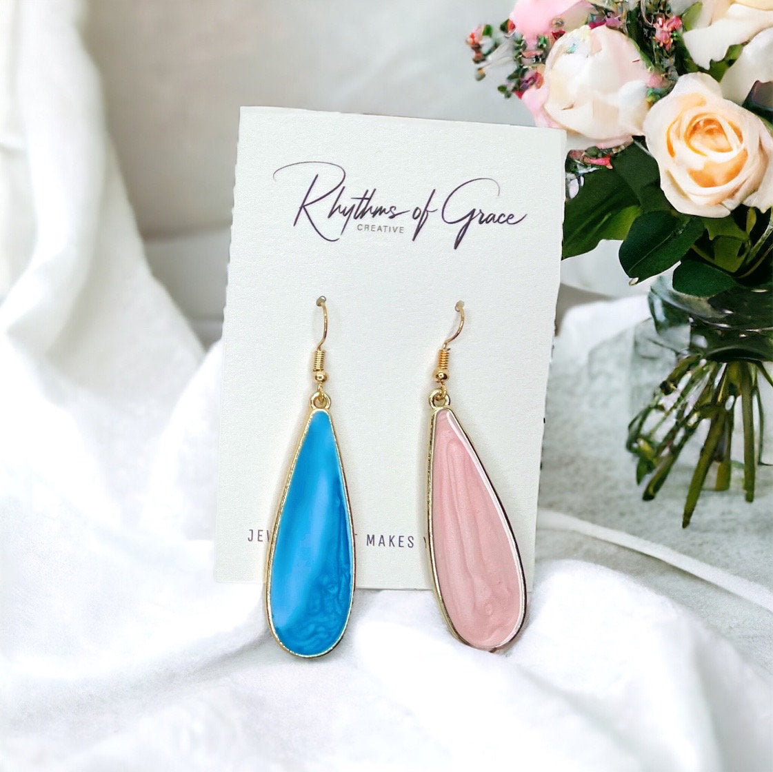 Gender Reveal Earrings - Baby Shower, New Mom, Mother’s Day, Mom Earrings, Momma Earrings, Mama Earrings, Team Pink, Team Blue, Pink or Blue