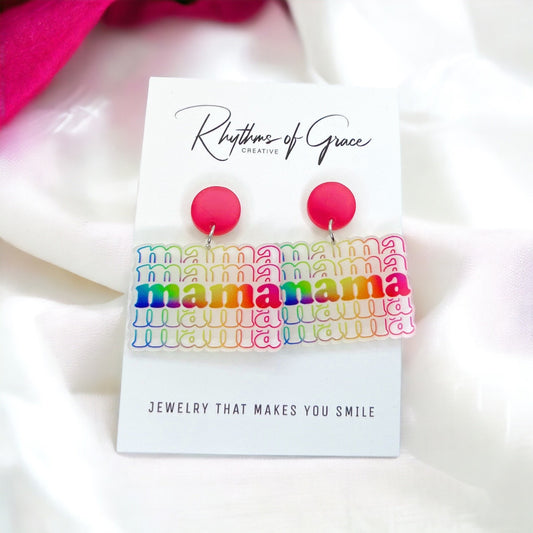 MAMA Earrings - Handmade Earrings, Baby Shower, New Mom, Mother’s Day, Mom Earrings, Momma Earrings, Pregnancy Announcement, Gender Reveal