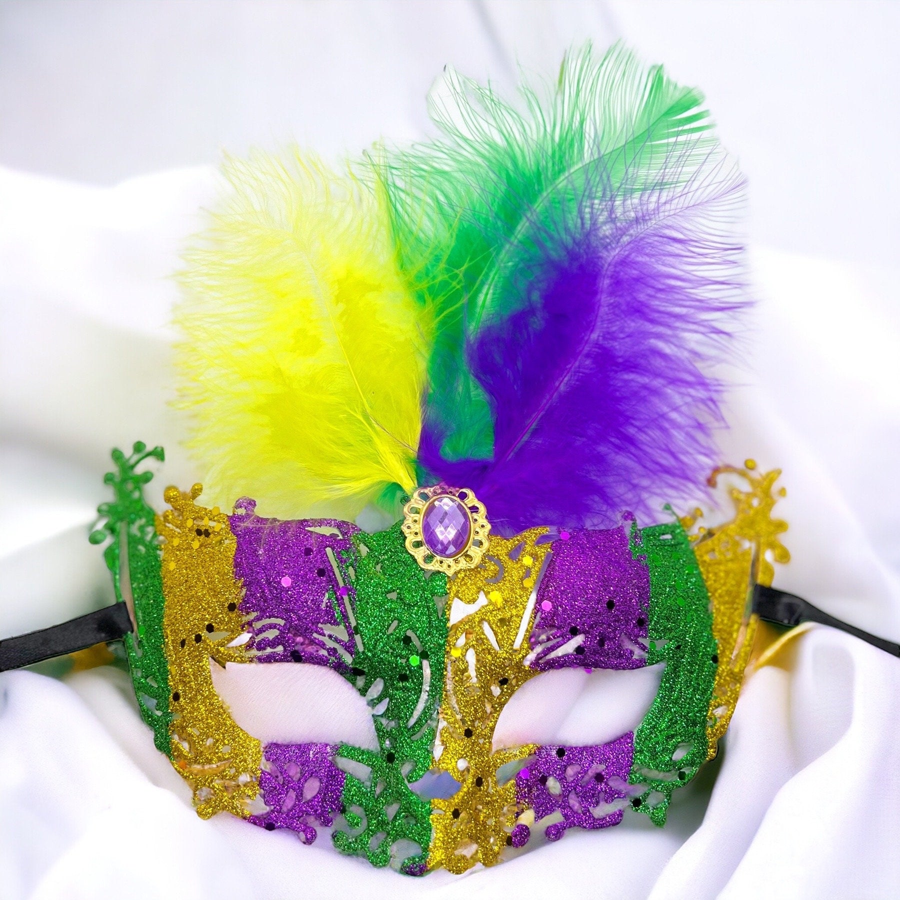 Mardi Gras Mask, Mardi Gras Masquerade, Masquerading Mask, NOLA, Purple Green Gold, Mardi Gras, Parade Outfit, Masquerade Ball, Glitter Mask