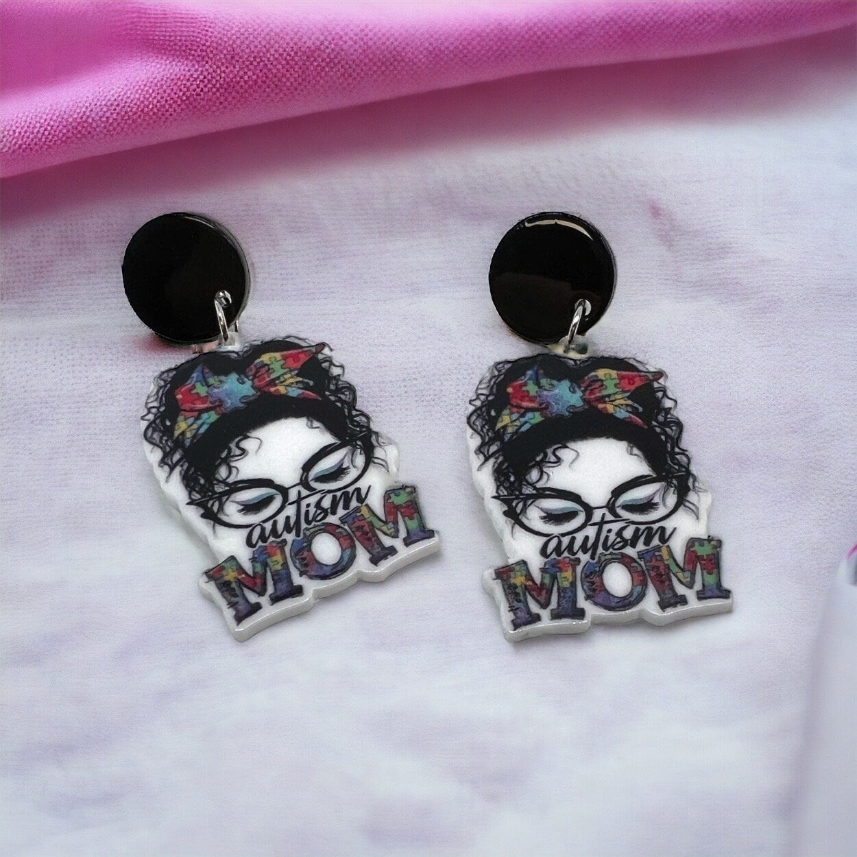 Autism Mom Earrings - Handmade Earrings, Baby Shower, New Mom, Mother’s Day, Mom Earrings, Momma Earrings, Autism Earrings, Autism Awareness