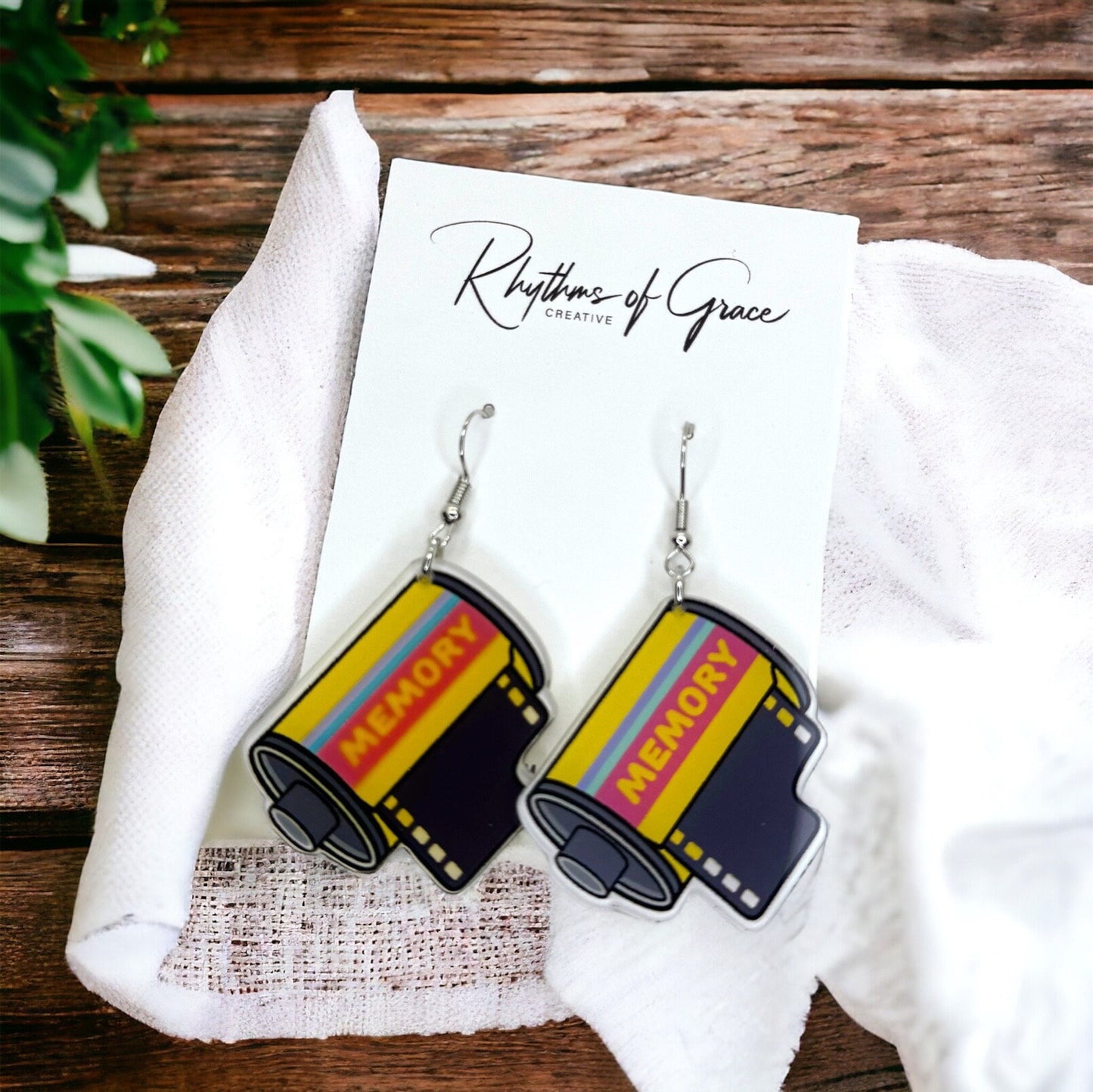 Film Earrings - Photographer Gift, Handmade Earrings, Retro Camera, Photography Accessories, Polaroid Camera, Camera Film, Memories