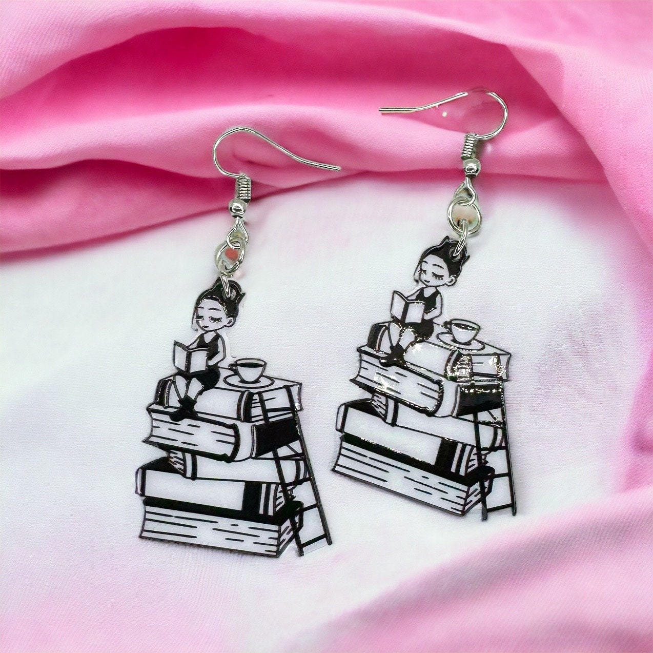 Librarian Earrings - Teacher Earrings, Book Club, Book Club Earrings, Handmade Earrings, Librarian Jewelry, Writer Gift, Author, Writing