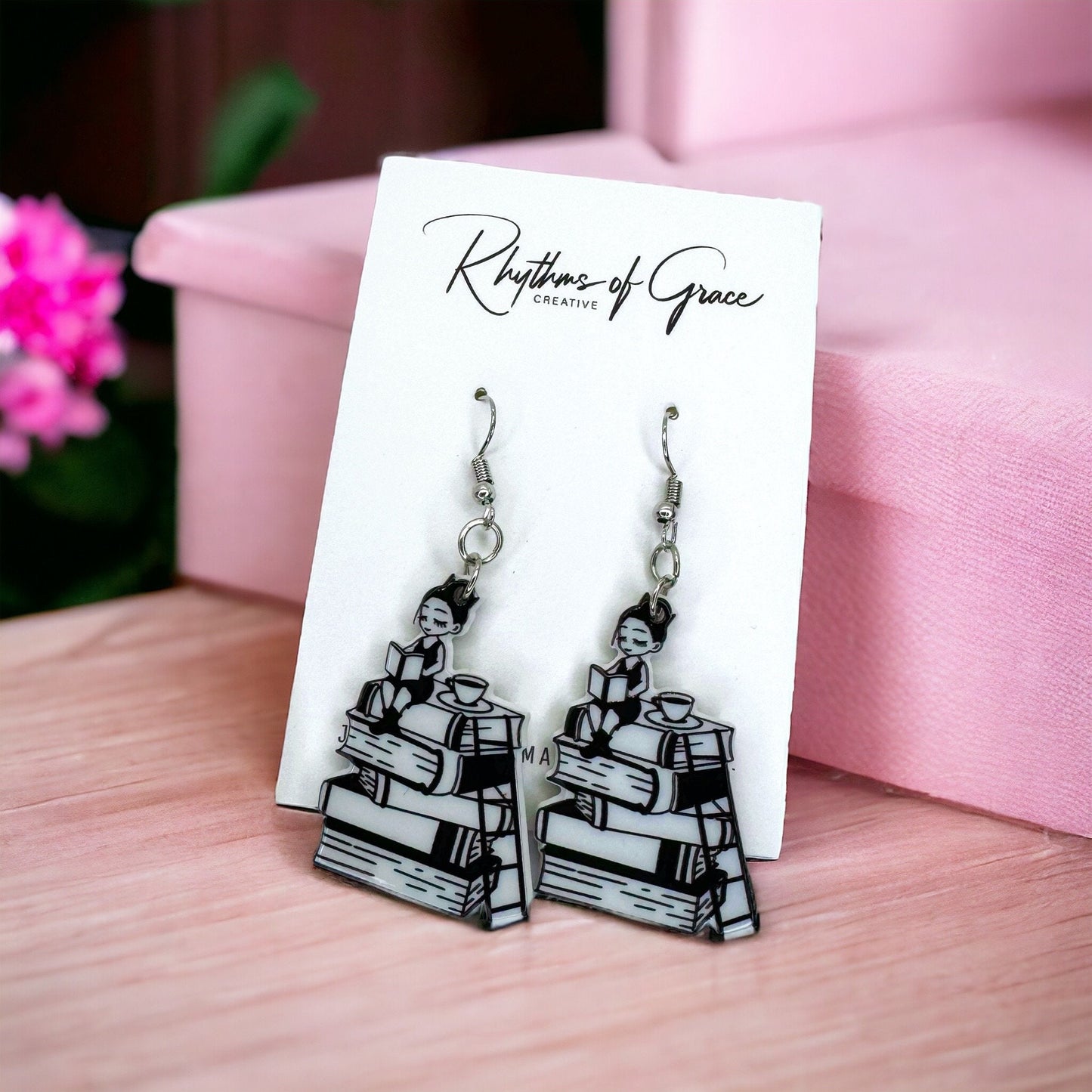 Librarian Earrings - Teacher Earrings, Book Club, Book Club Earrings, Handmade Earrings, Librarian Jewelry, Writer Gift, Author, Writing