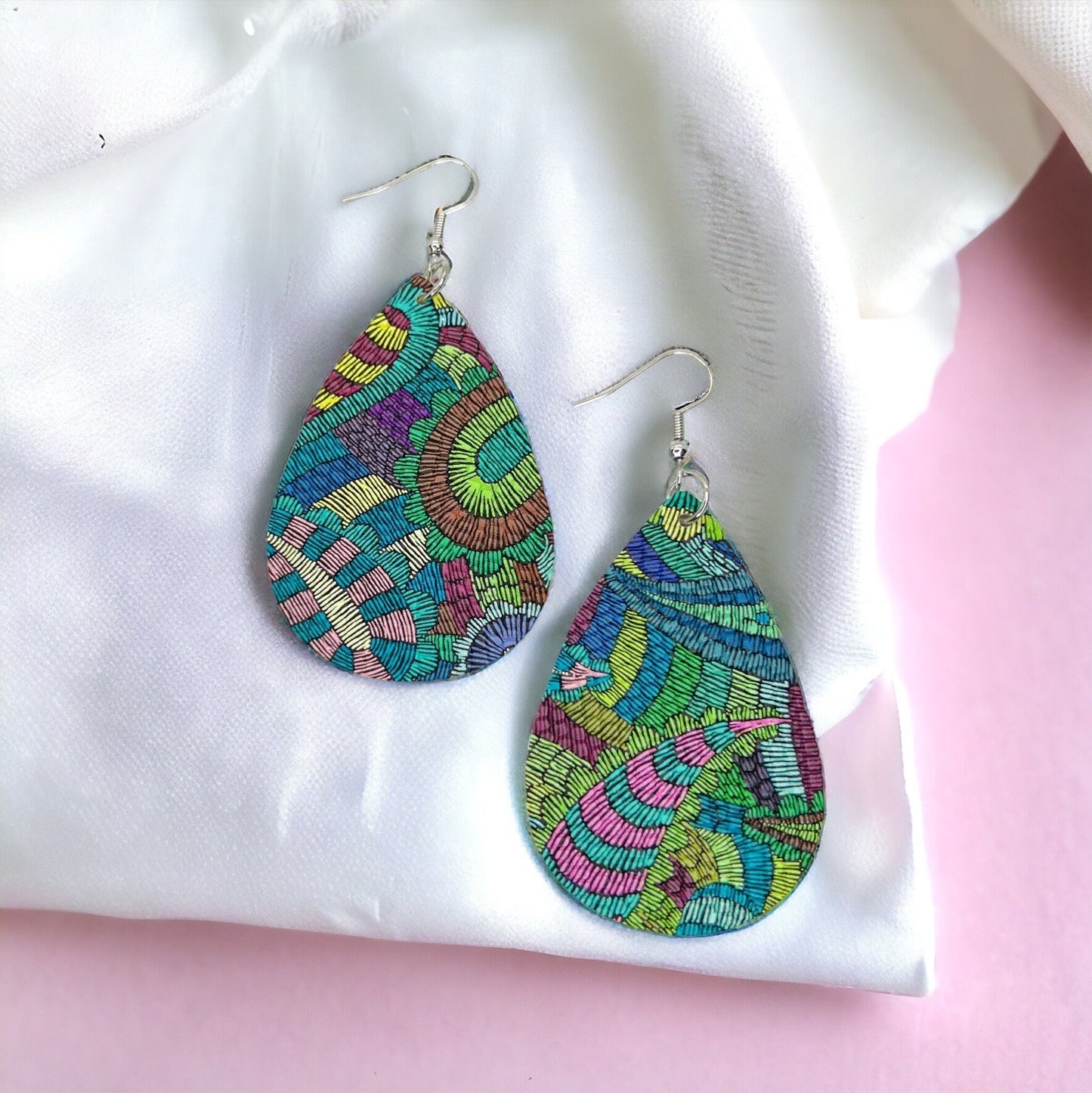 Paisley Earrings - Neutral Jewelry, Dangle Earrings, Boho Chic, Boho Style, Bohemian Earrings, Bohemian Style, Handmade Earrings, Colorful