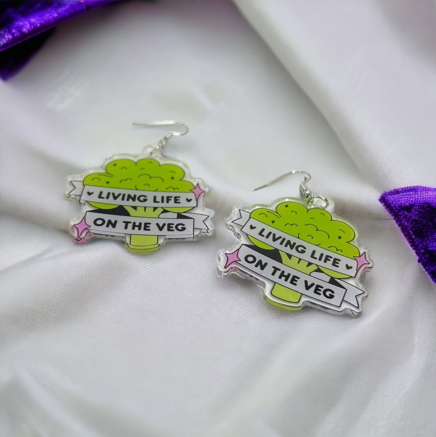 Plant Earrings - Plant Jewelry, Dangle Earrings, Plant Lady, Handmade Earrings, Green Thumb, Plants, Living on the Veg, Vegan, Humor, Veggie