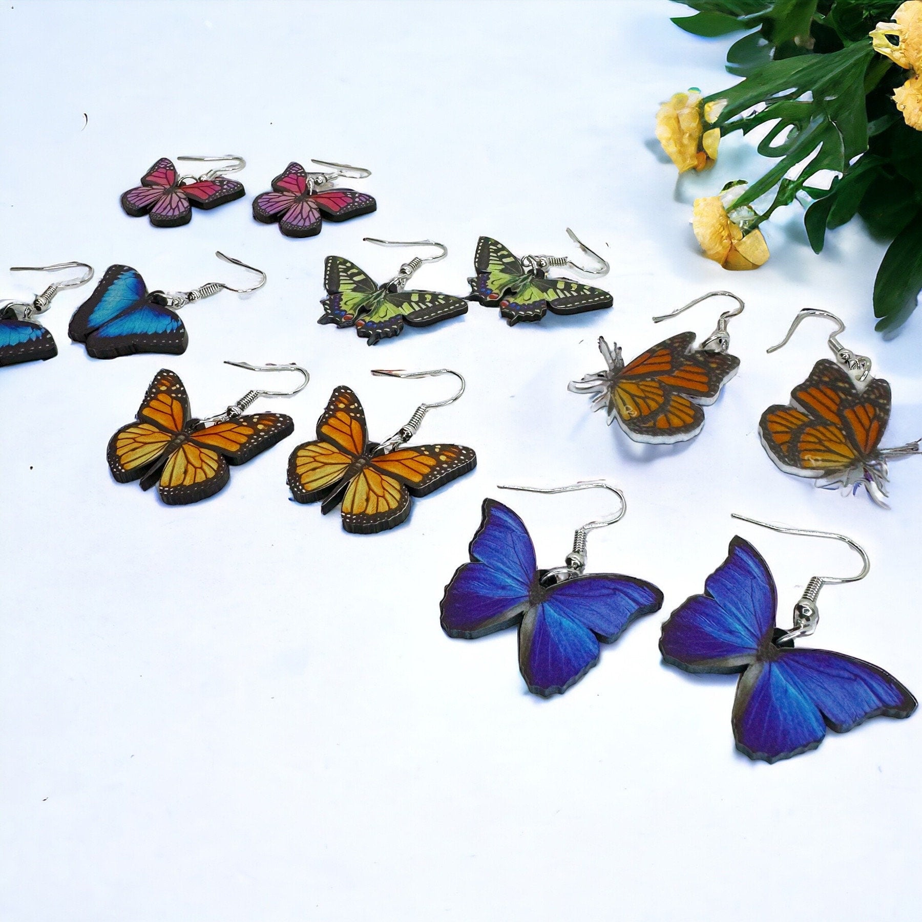 Butterfly Earrings - Easter Earrings, Handmade Earrings, Butterfly Jewelry, Butterfly Accessories, Easter Accessories, Monarch Butterfly