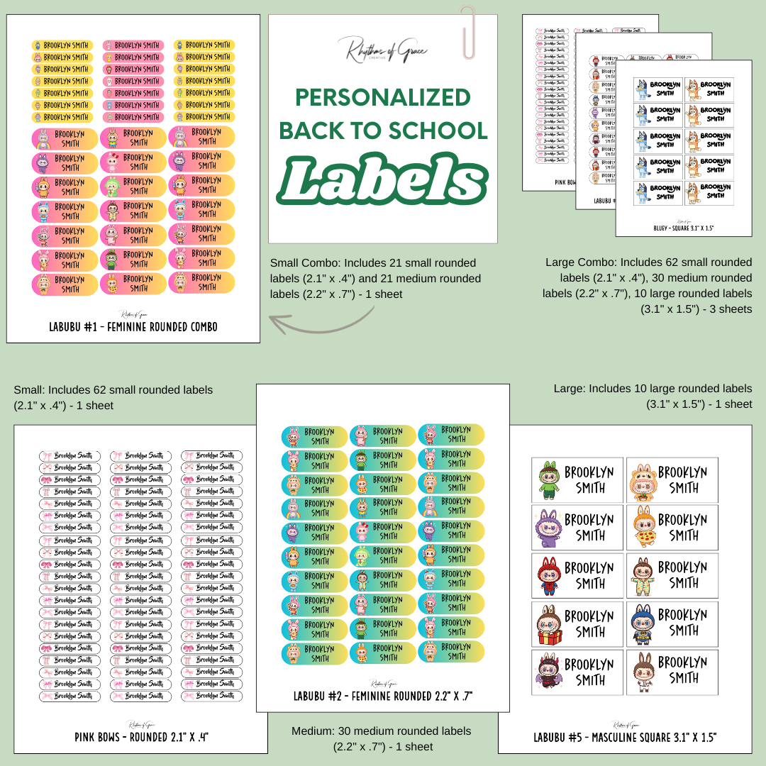 Get Ready for the School Year with Personalized Back to School Labels! ✏️📚💕