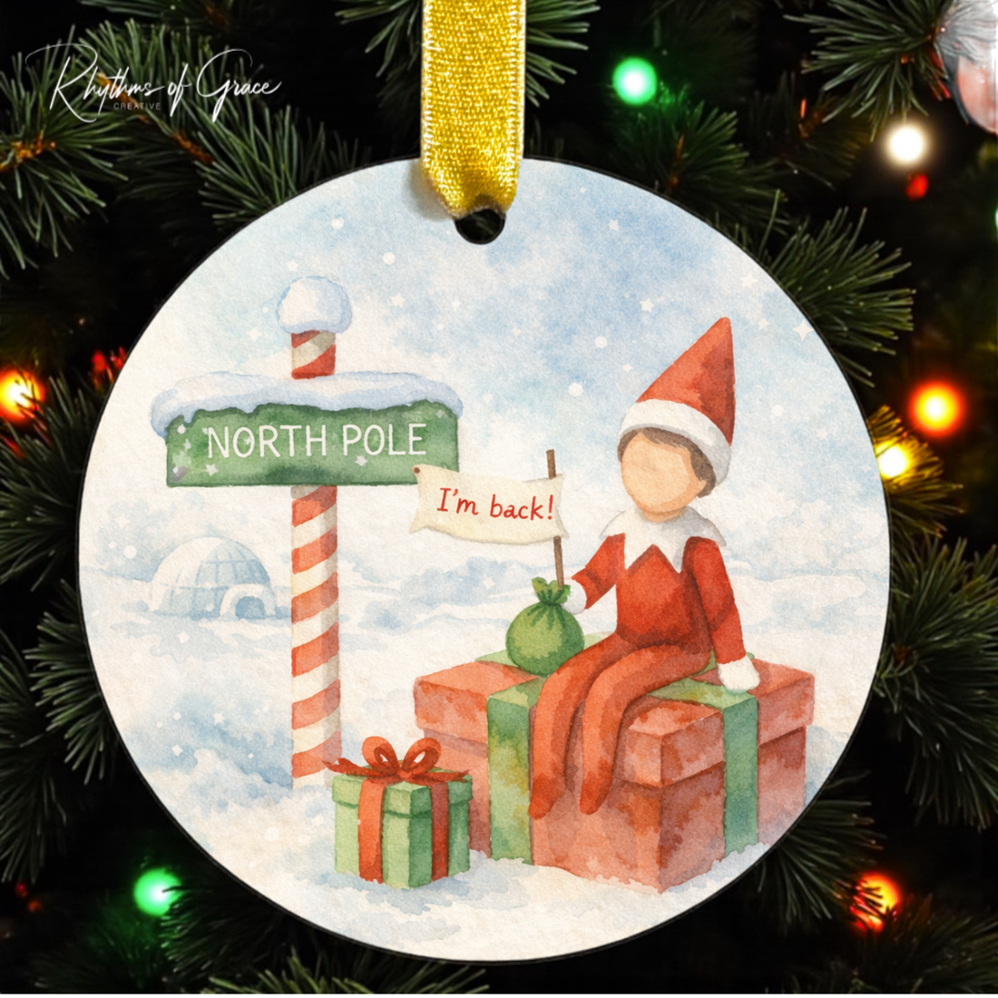 A New Holiday Tradition Your Family Will Love: Our Two-Sided Elf Arrival & Departure Ornament