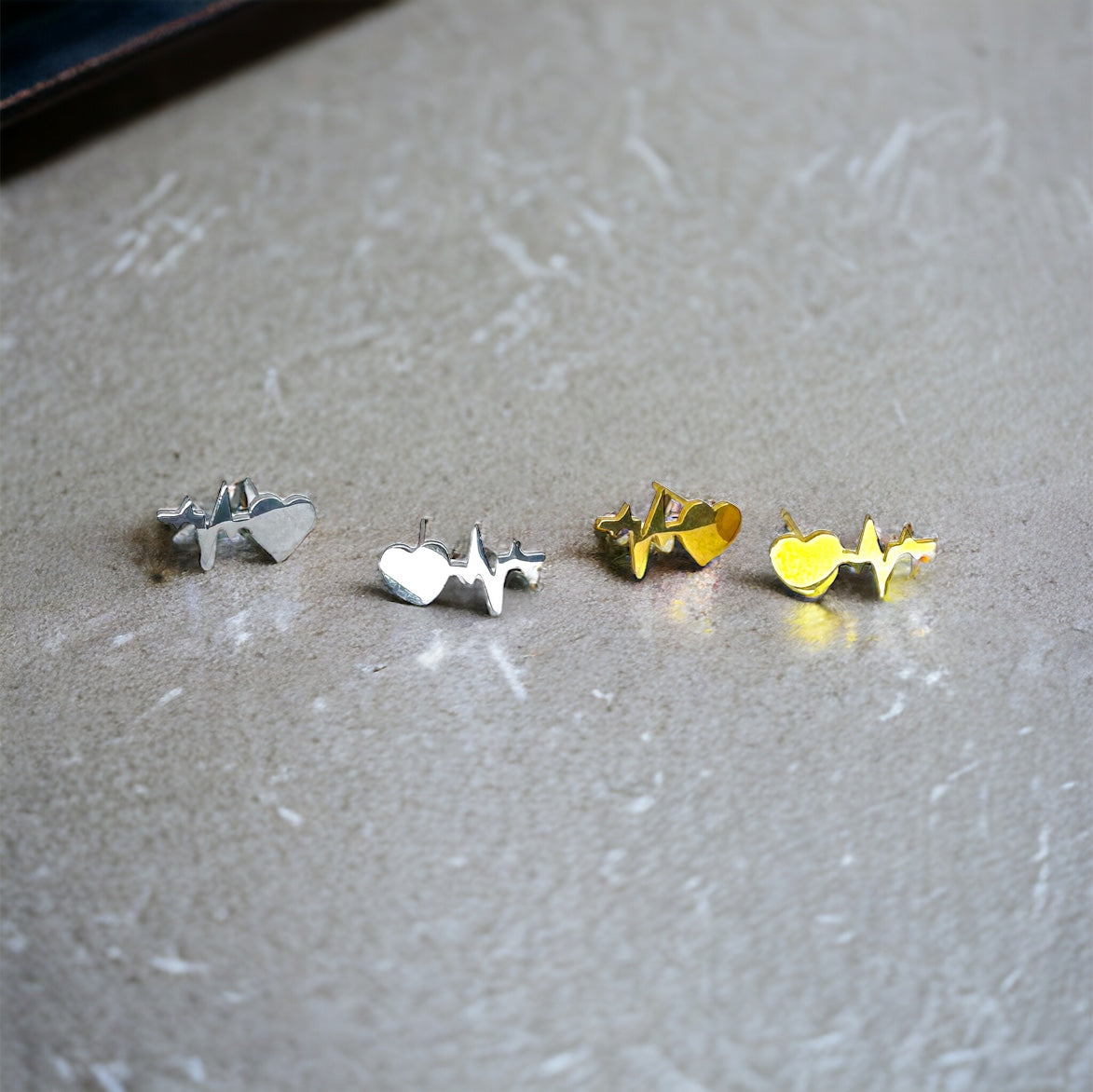 Heartbeat Studs: Dainty Elegance for Life & Love in Gold or Silver!