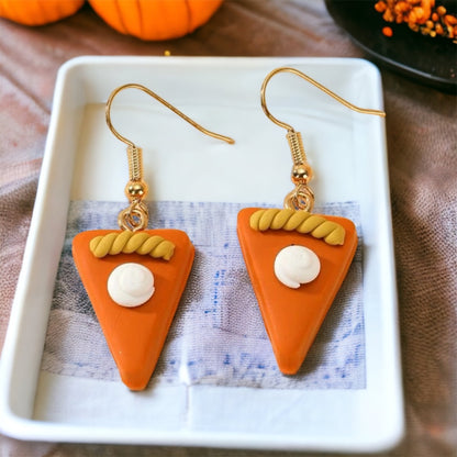 Pumpkin Pie Earrings - Thanksgiving Earrings, Thanksgiving Accessories, Turkey Trot, Thanksgiving Turkey Earrings - Rhythms of Grace Creative