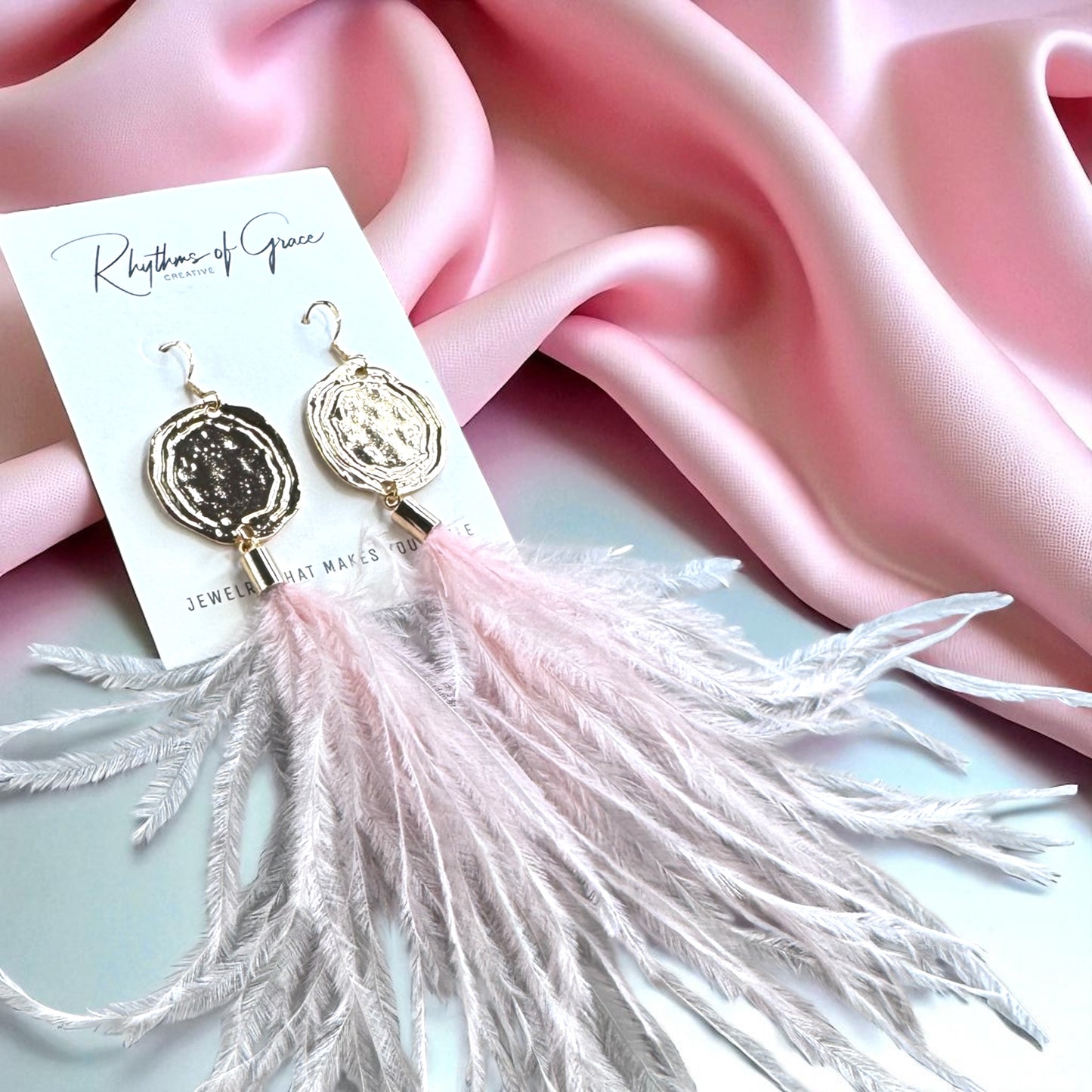 Boho Glam Vibes: Pink Feather & Gold Charm Dangle Earrings – Lightweight, Bold & Beautiful!