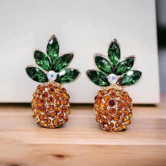 Sparkle & Shine with Pineapple Stud Earrings! 🍍