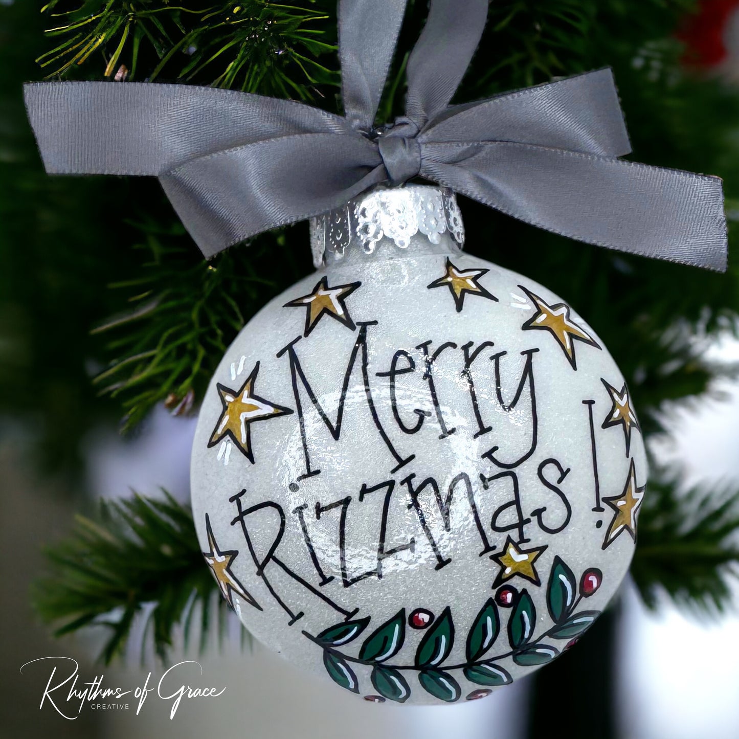 Merry Rizzmas! Custom 2024 Hand-Painted Christmas Ornament