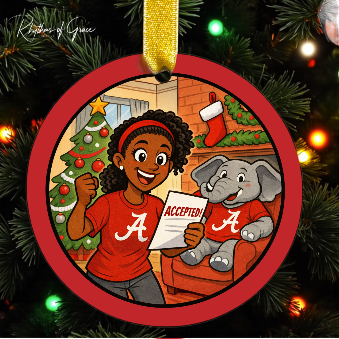 Custom College Acceptance Ornament | Personalized Graduation Gift